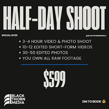 Book a half day shoot